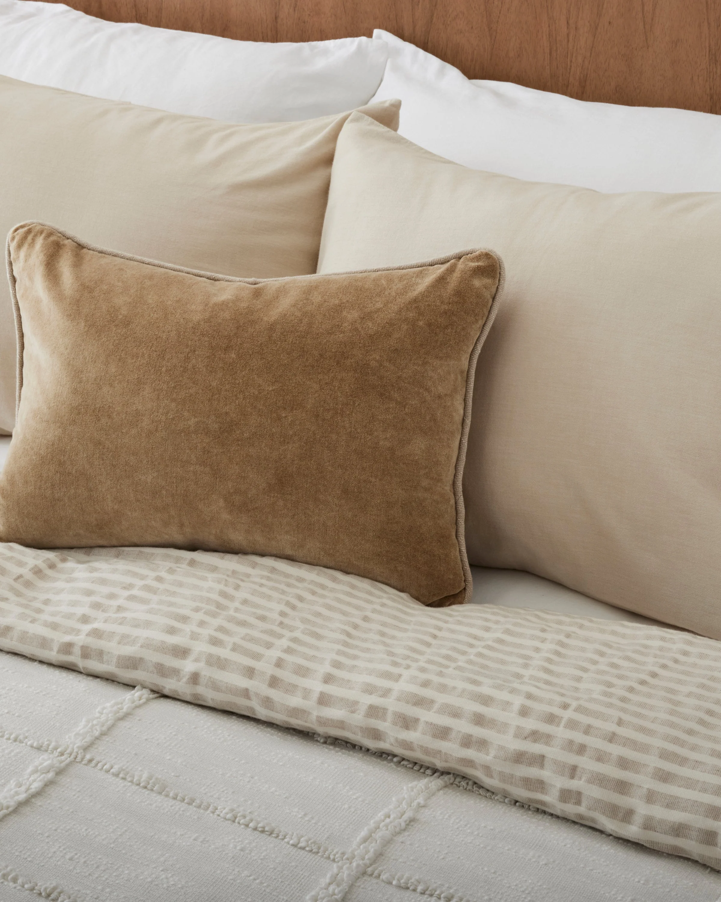 Antique White + Oatmeal Stripe Linen Cotton Duvet Cover - Image 4