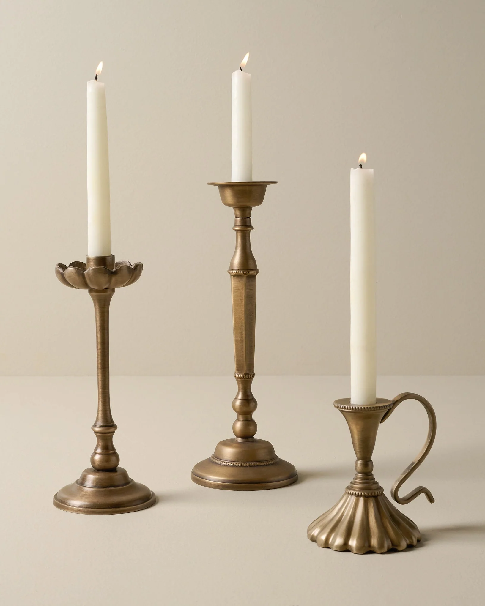 Anna Antique Brass Taper Holder - Image 3