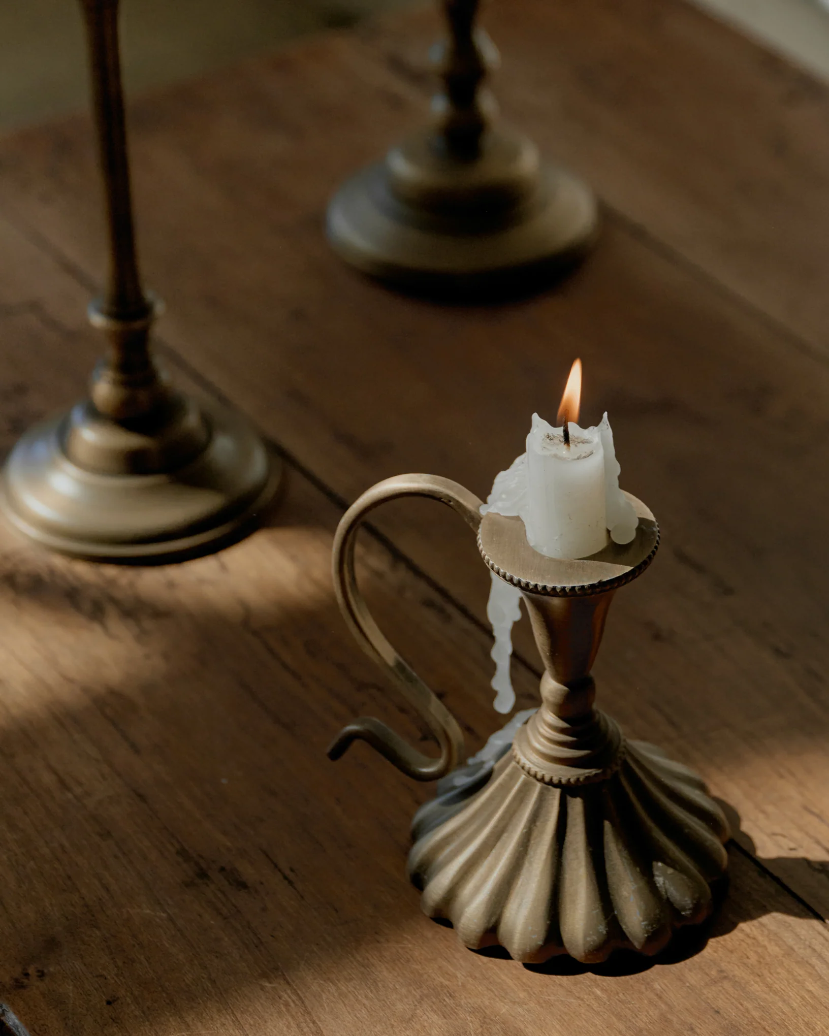Anna Antique Brass Taper Holder - Image 4