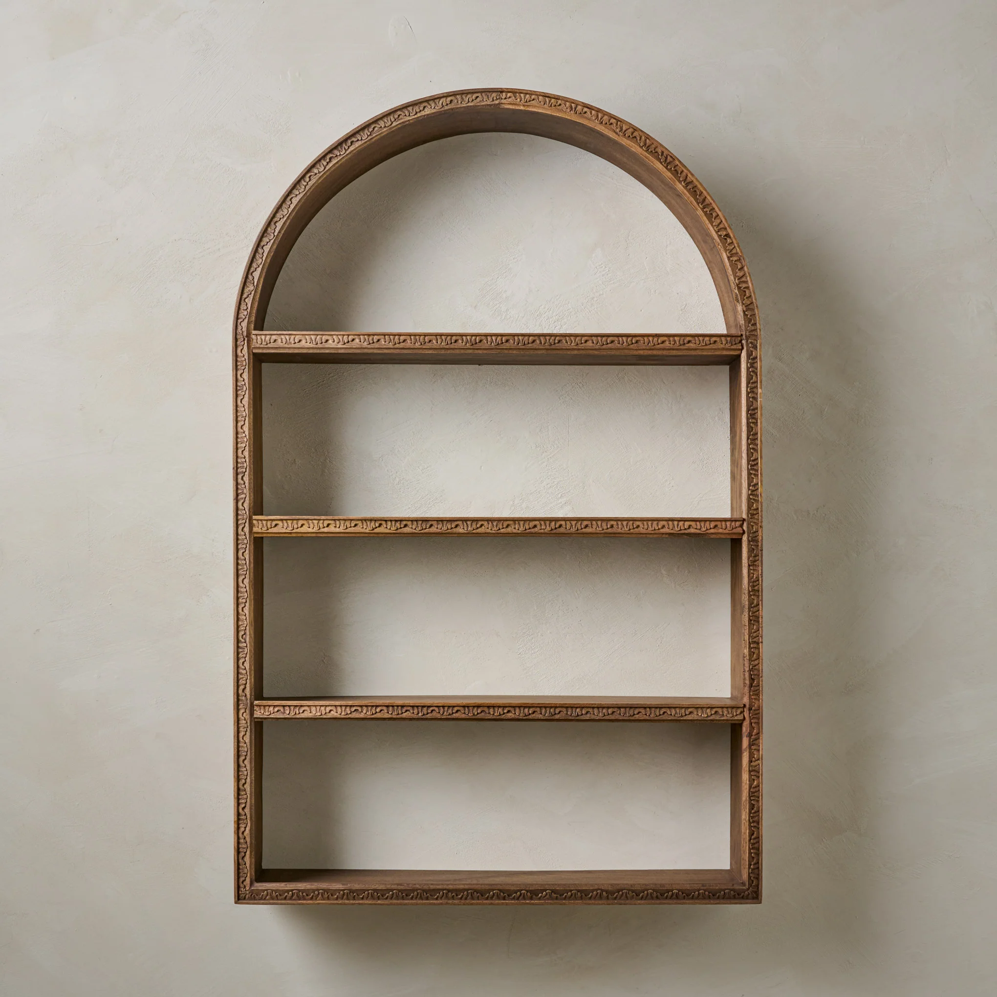 Hand Carved Wooden Archer Shelf - Image 2