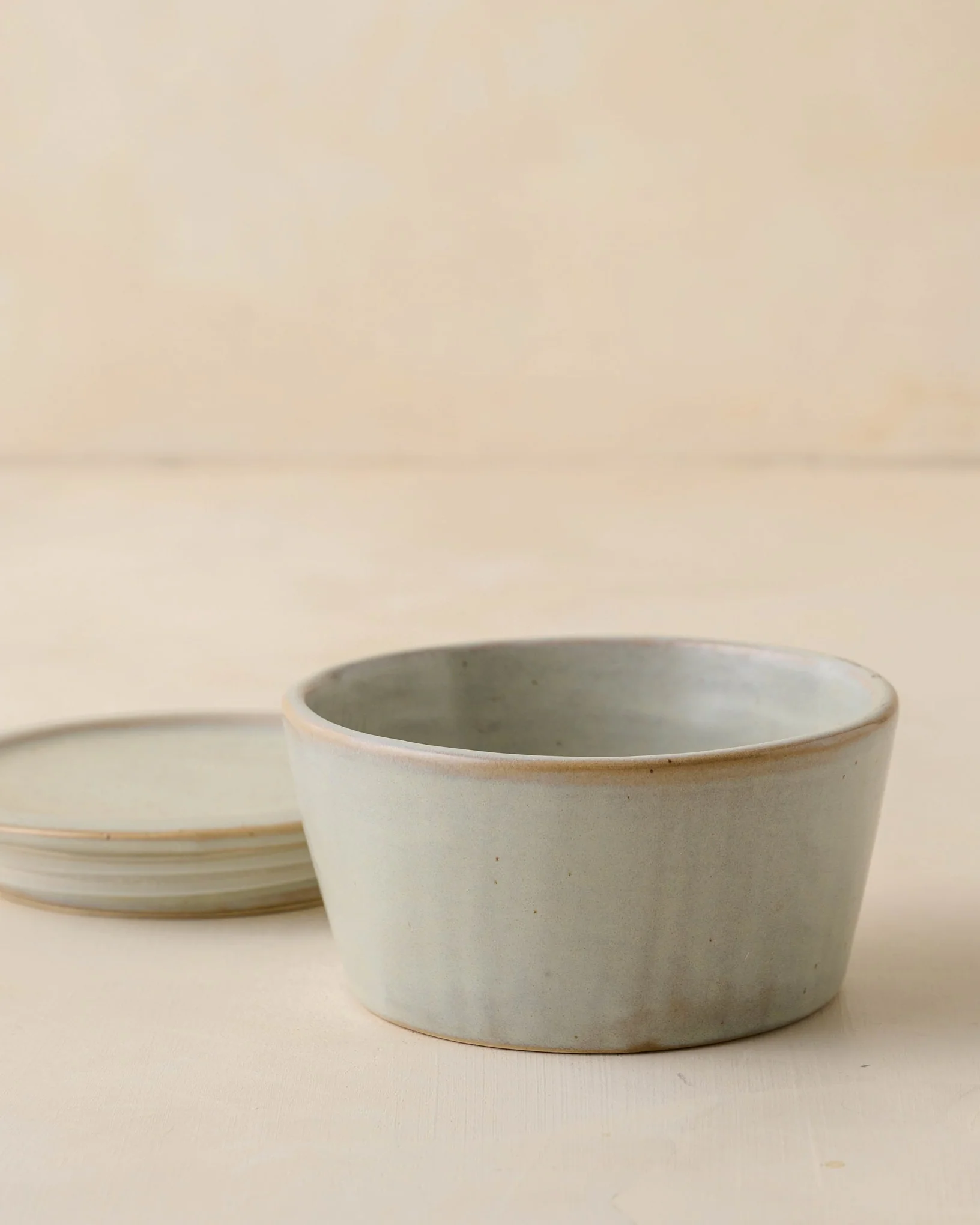 French Grey Ceramic Food Storage Bowl - Image 4