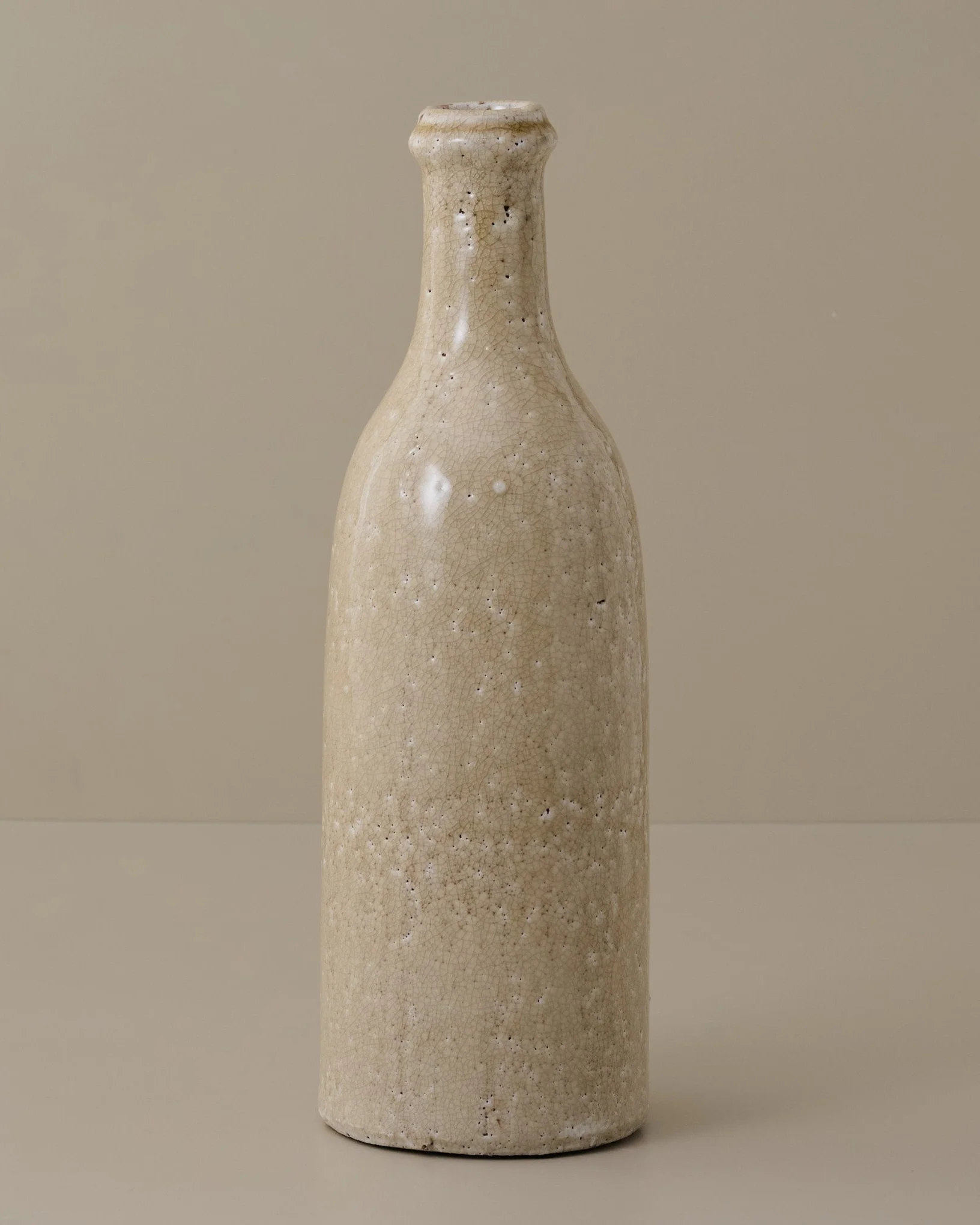 Cream Crackle Bottle Vase - Image 3