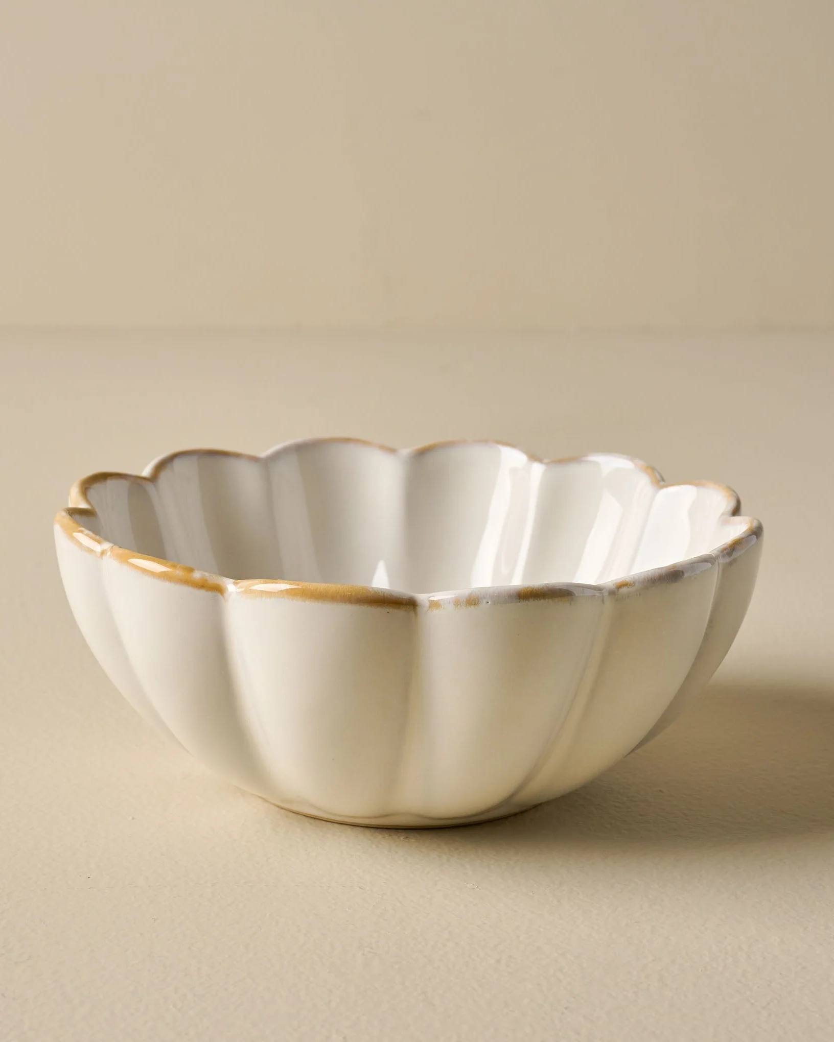 Cream Scalloped Cereal Bowl