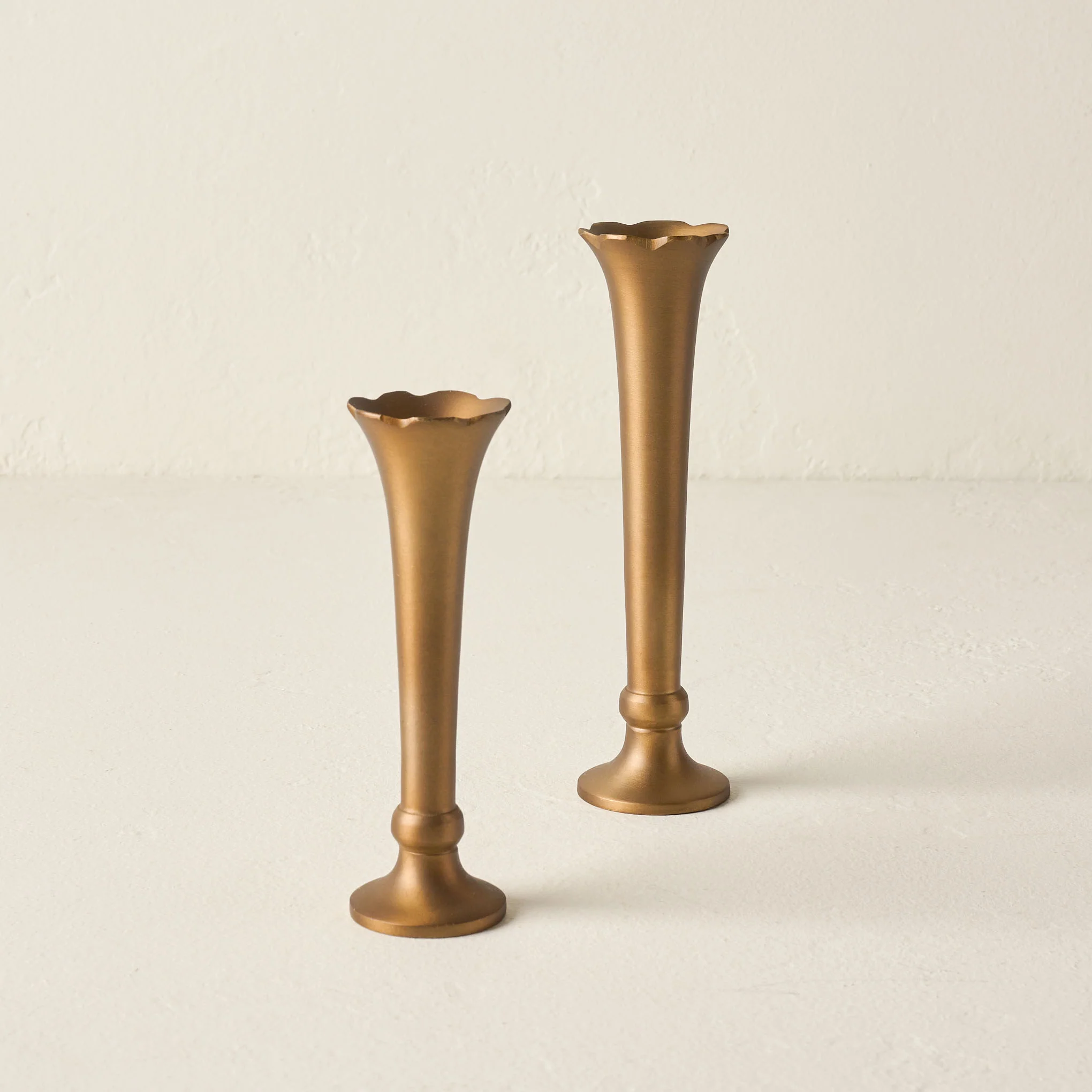 Flannery Scalloped Brass Bud Vase - Image 3