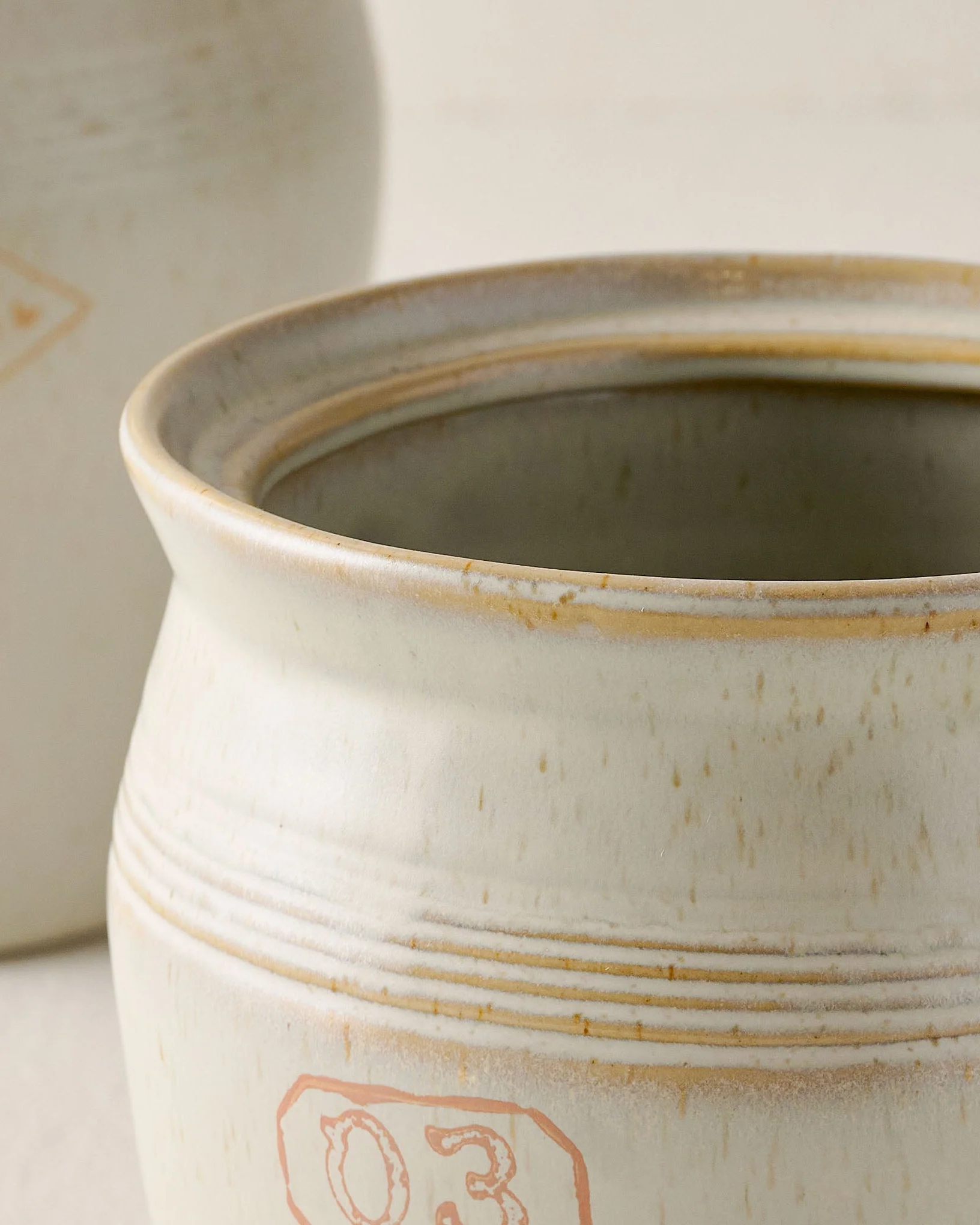 French Grey Embossed Stripe Canister - Image 7