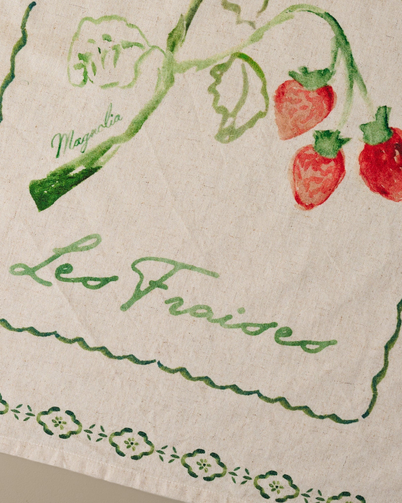 Les Fraises Printed Tea Towel - Image 3