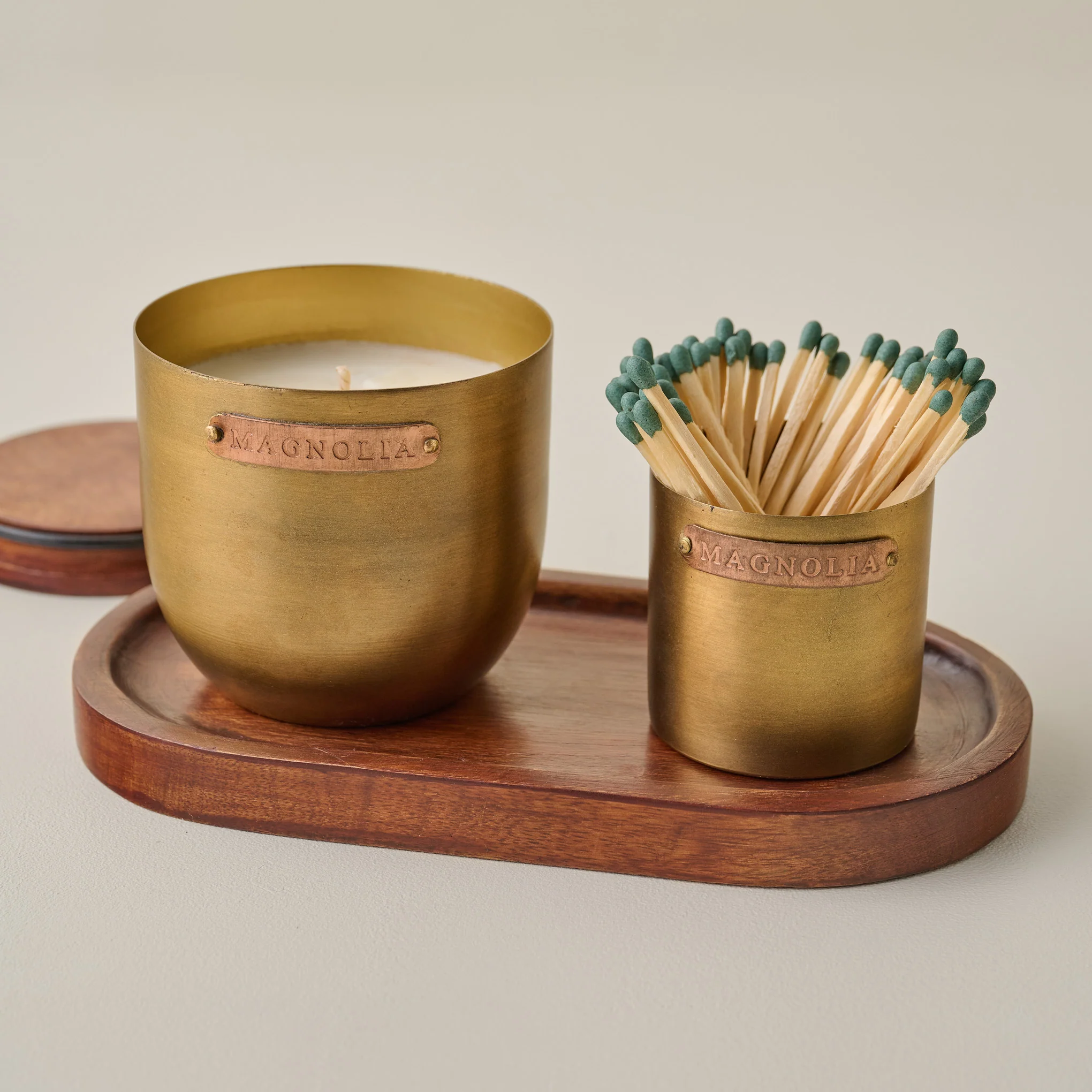 Magnolia Santalum Brass and Copper Candle Set - Image 2