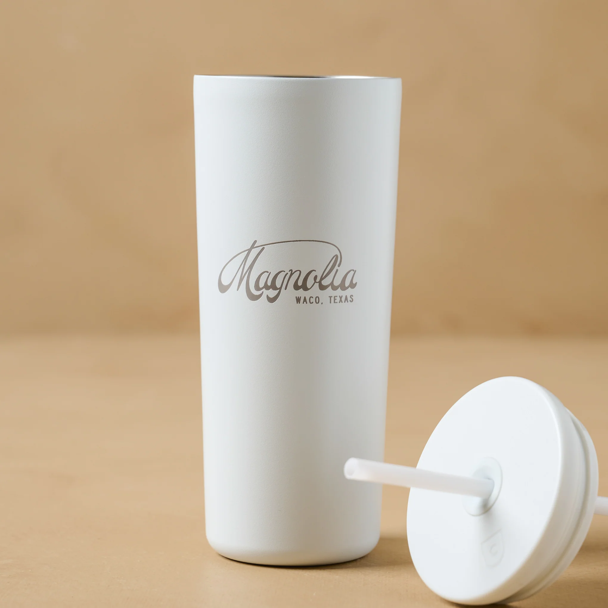 Magnolia White 24oz Cold Tumbler with Straw - Image 2
