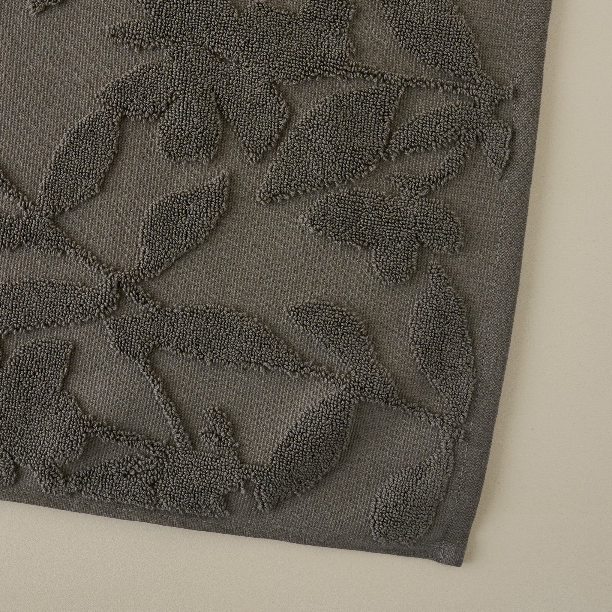 Brown Floral Jacquard Bath Mat - Image 2