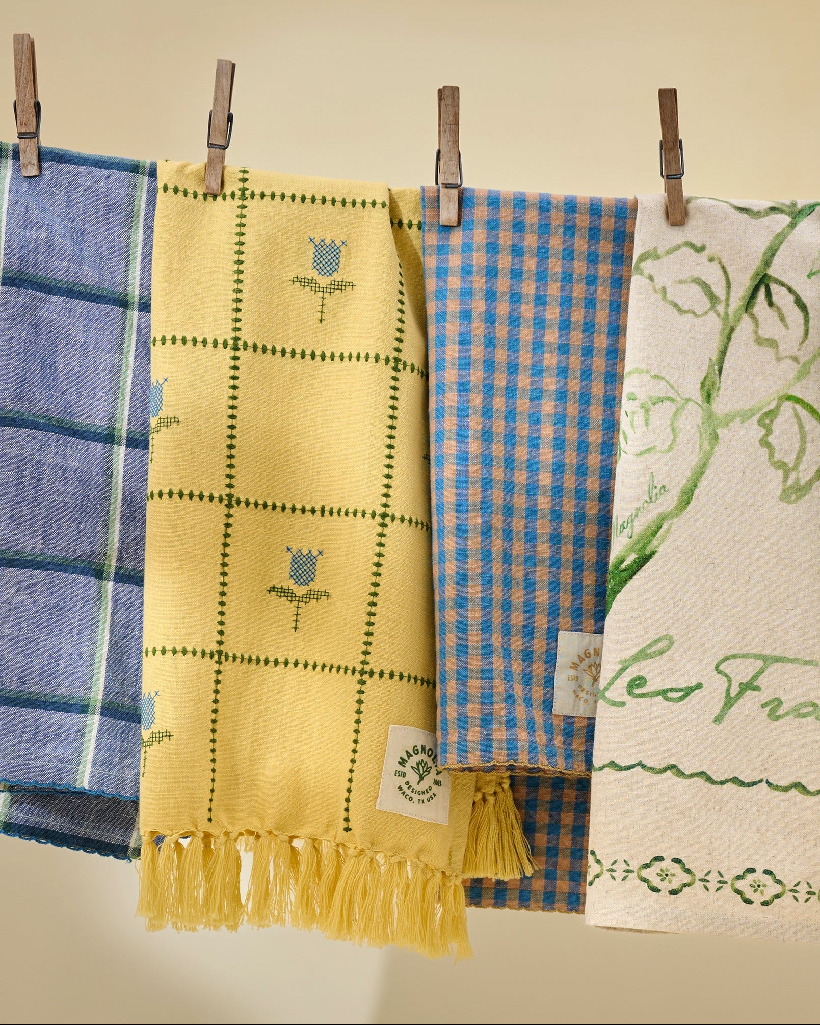 Chambray Window Pane Tea Towel - Image 3