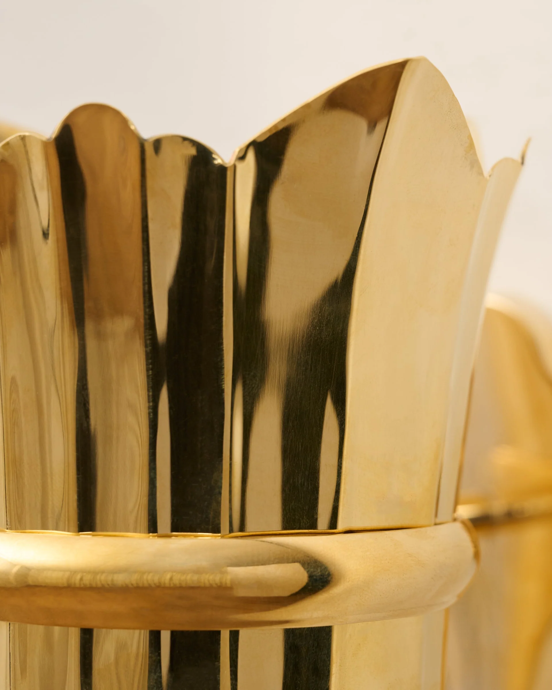 Theresa Wall Mounted Solid Brass Vase - Image 3